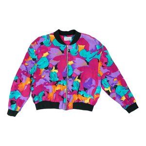 Vintage Initiatives Women's Colorful Jacket Windbreaker Full‎ Zip Size 12